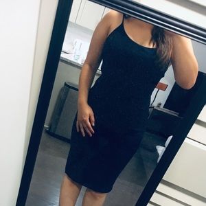 Navy spaghetti strap body con dress